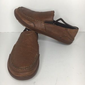 Olukai puhalu mens sz 9.5 leather slip on shoes
